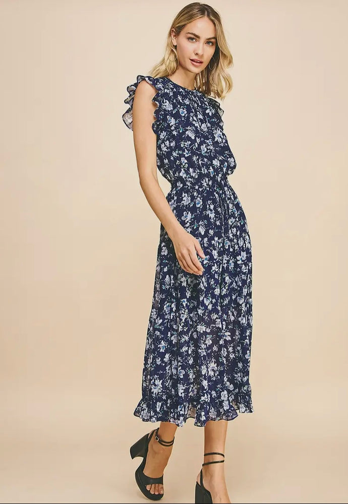 Sleeveless Floral Print Dress