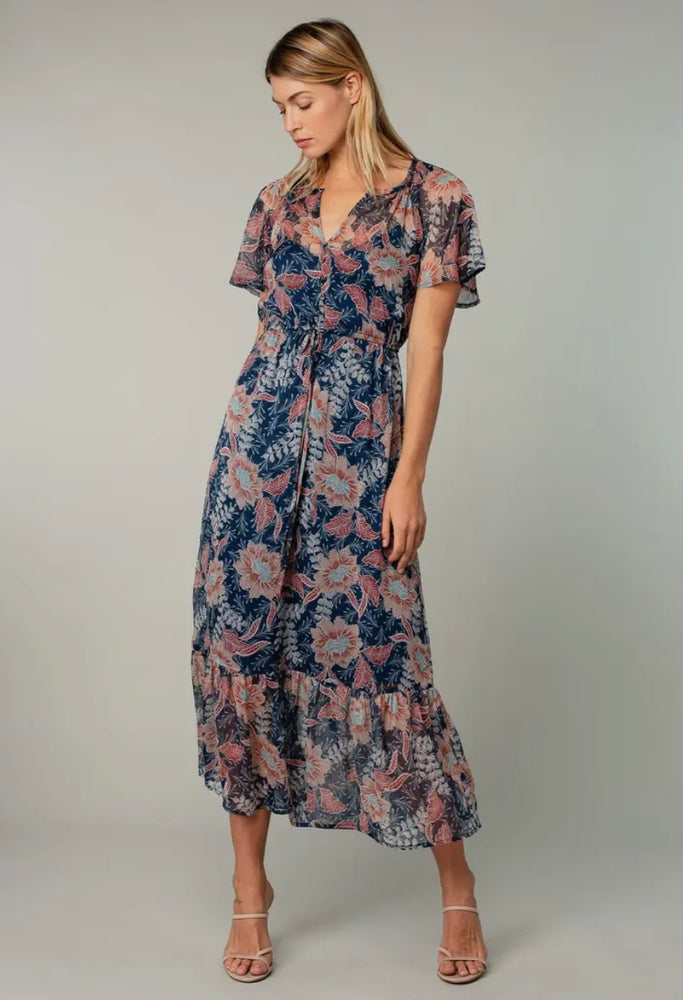 Floral Print Chiffon Dress