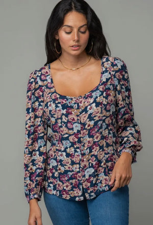 Floral Print 3/4 Sleeve Top