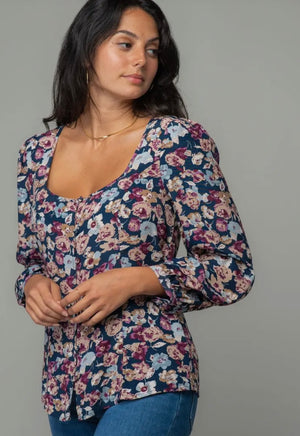 Floral Print 3/4 Sleeve Top