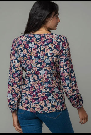 Floral Print 3/4 Sleeve Top