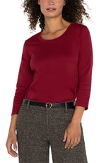 3/4 Sleeve Scoop Neck Top