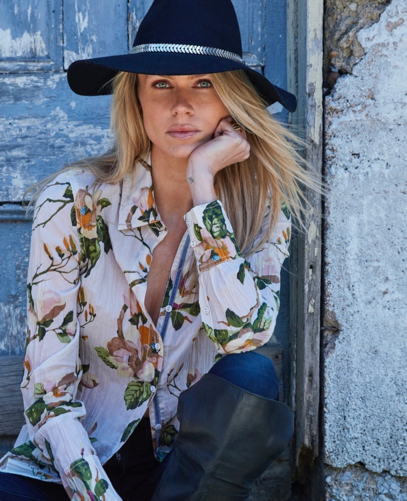 Magnolia  Floral Print Button Down Shirt