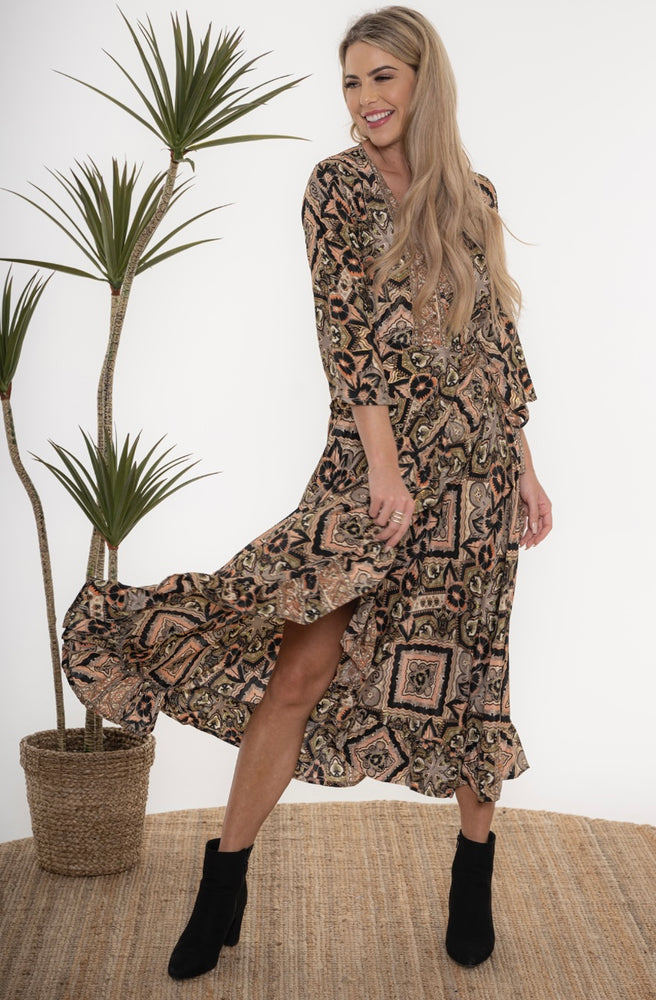 Keisha Long Sleeve Wrap Dress