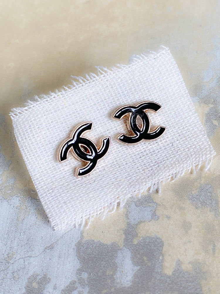 Vintage Chanel button earrings