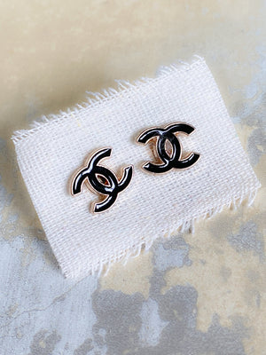 Vintage Chanel button earrings