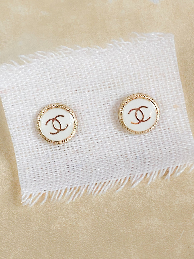 Vintage Chanel button earrings