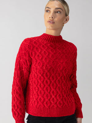 Cable Mock Neck Sweater