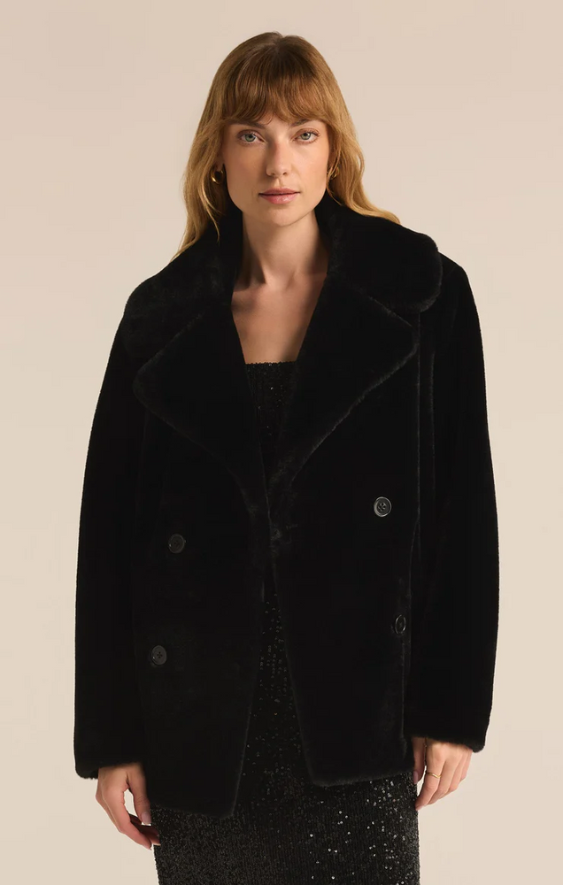 Gem Double Breasted Fur Coat