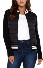 Quilted Zip Jacket with Stripe