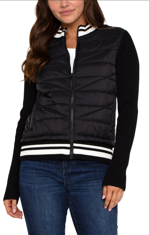 Quilted Zip Jacket with Stripe