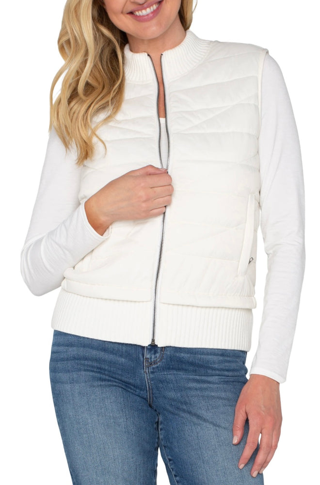 Quilted Zip Sweater Vest