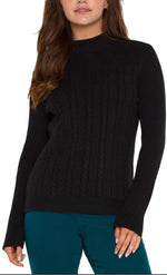 Mock Neck Cable Sweater