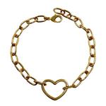 Link Bracelet with open Heart