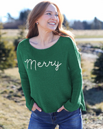 Embroidered Merry Sweater