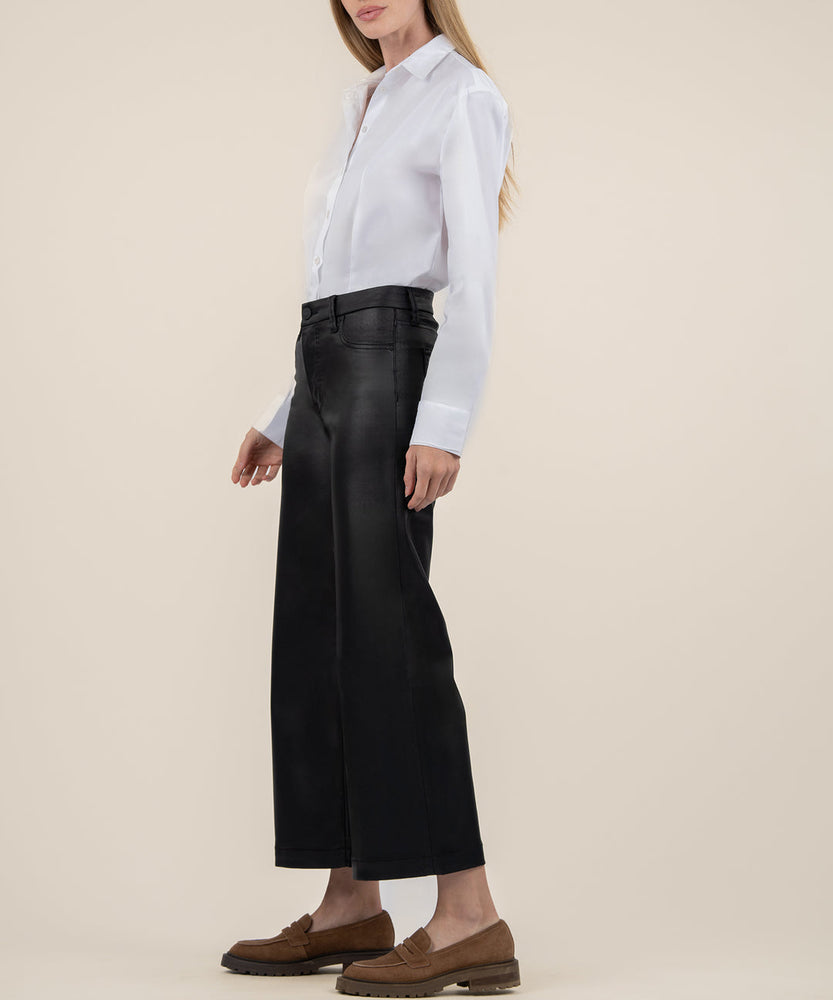 Meg Wide Leg. Black Coated