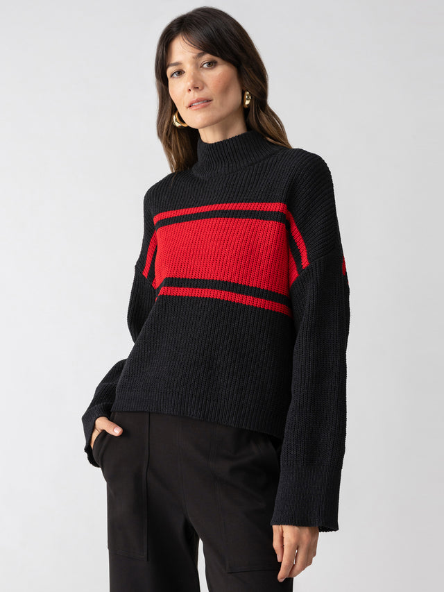 Stay Cozy Red Stripe Sweater