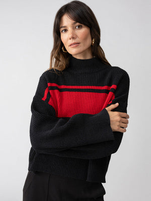 Stay Cozy Red Stripe Sweater