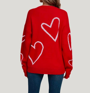 Red / White Heart Sweater