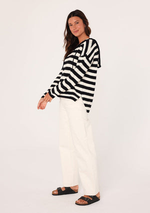 Striped  Hoody Sweater