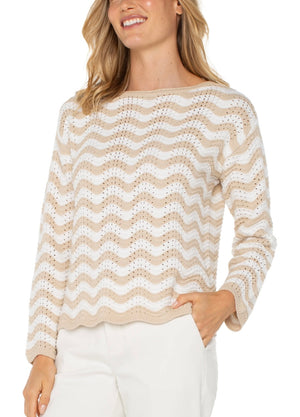 Long Sleeve Boat Neck Top