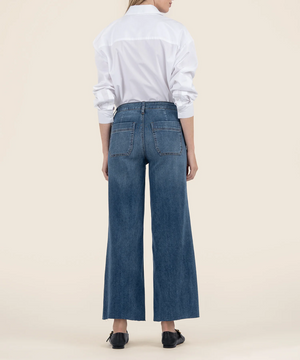 Meg Wide Leg Jean  Patch Pockets Braid Detail