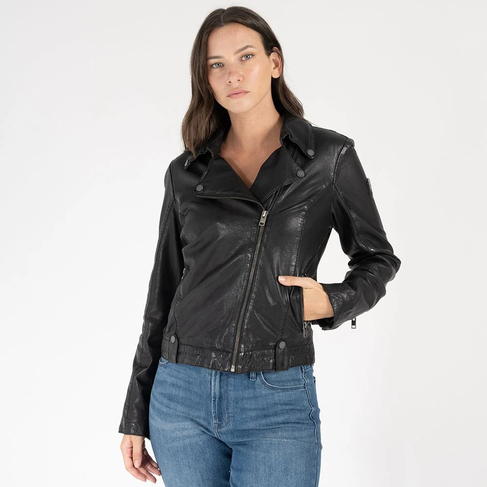 Fayola Featherweight Leather Moto Jacket