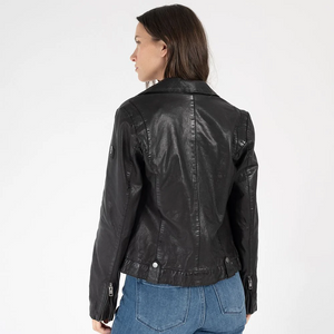 Fayola Featherweight Leather Moto Jacket