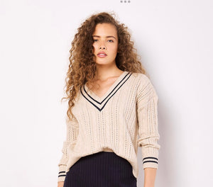 V neck Cable Sweater